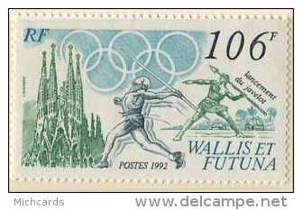 139 WALLIS Et FUTUNA 1992 - J O Ete Barcelone Lanceur Javelot (Yvert 426) Neuf ** (MNH) Sans Trace De Charniere - Neufs