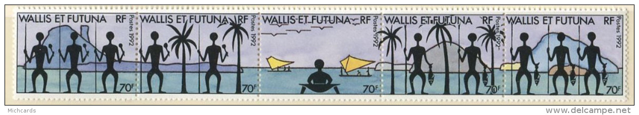 139 WALLIS Et FUTUNA 1992 - Silhouettes Indigenes Vue Sur Iles (Yvert 432/36) Neuf ** (MNH) Sans Trace De Charniere - Nuevos