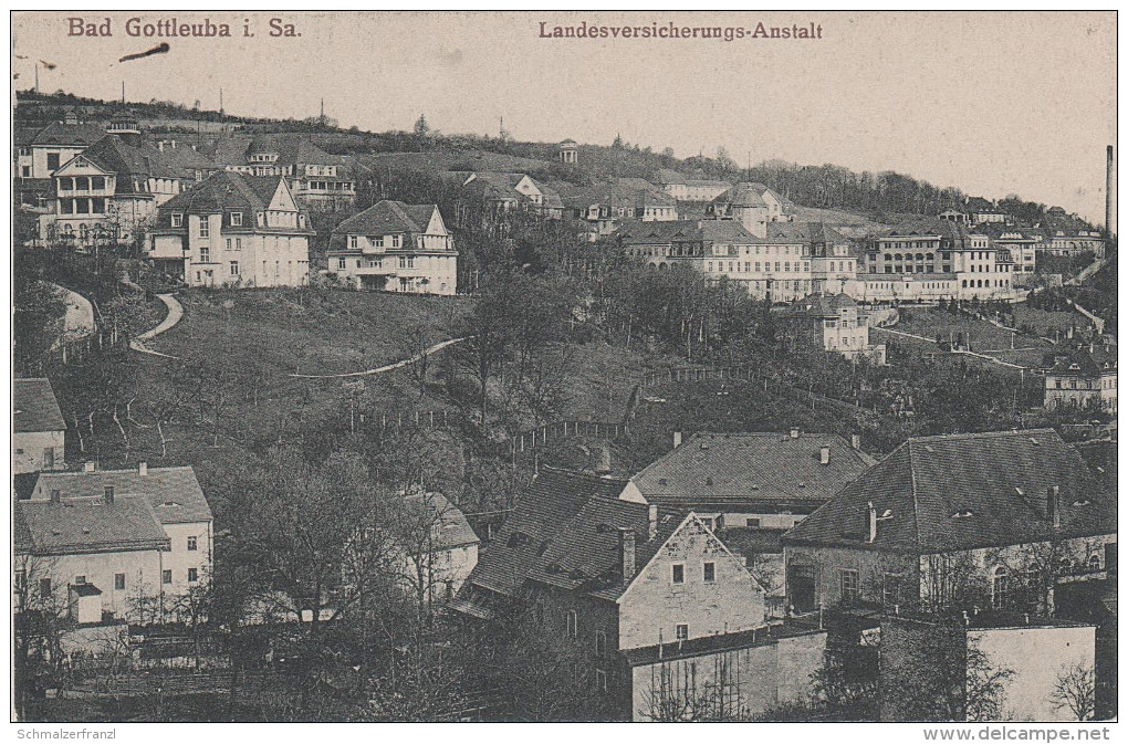 AK Ortsansicht Bad Gottleuba Villen Häuser Landesversicherungs - Anstalt Bei Berggiesshübel Pirna Bahratal Hellendorf - Bad Gottleuba-Berggiesshuebel