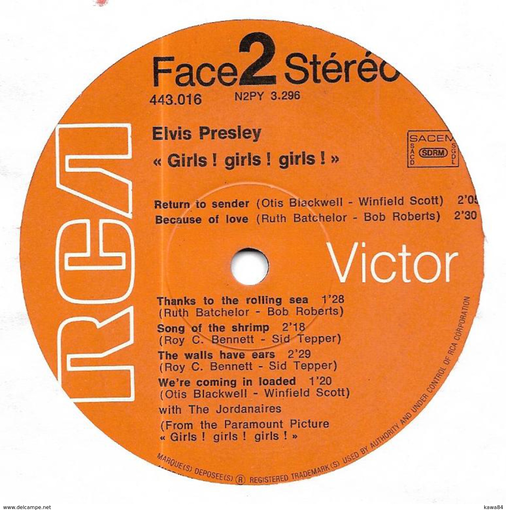 LP 33 RPM (12")  Elvis Presley " Girls! Girls! Girls! " - Rock