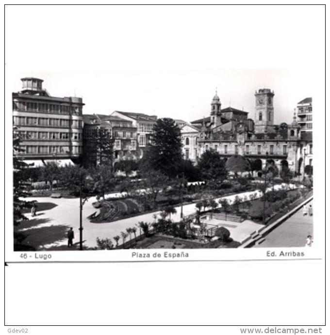 LGOTP8274-LFTD6640.Tarjeta Postal De LUGO.Plantas,arboles,jardines Y Edificios. PLAZA DE ESPAÑA.Lugo - Lugo