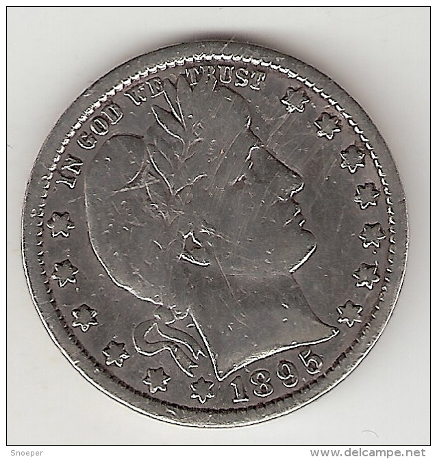 *usa  Quarter    1895   Km  114    Look!! - 1892-1916: Barber