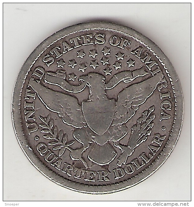 *usa  Quarter    1895   Km  114    Look!! - 1892-1916: Barber