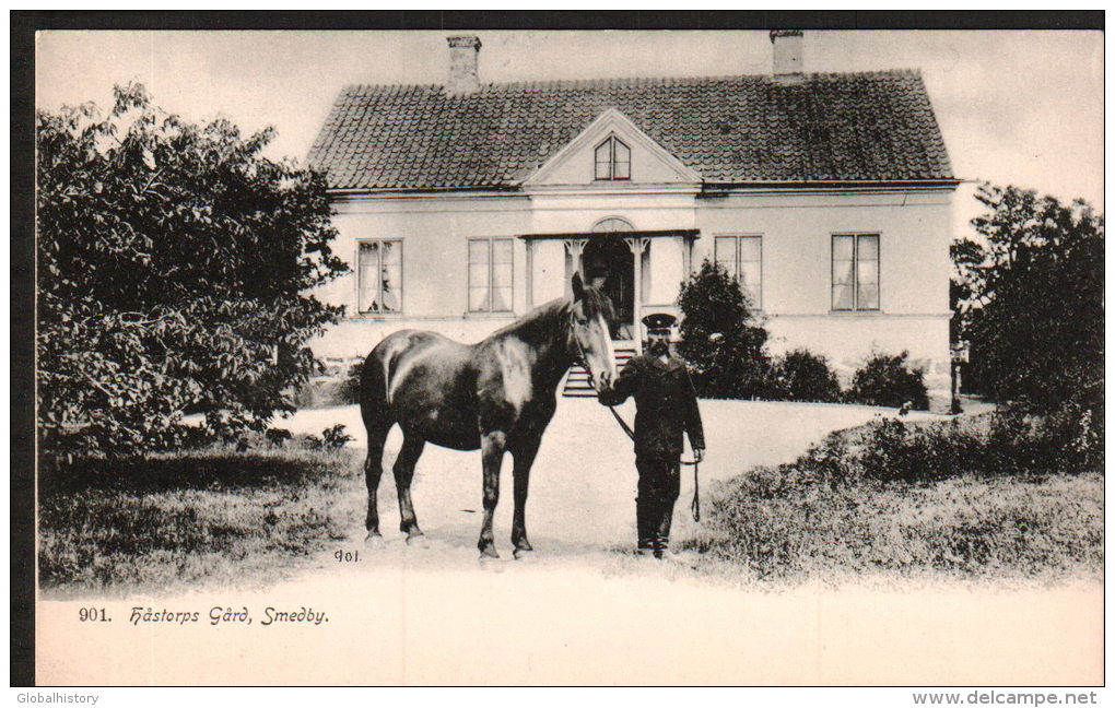 DB3408 - SMEDBY - HASTORPS GARD - MAN WITH A HORSE - Suède