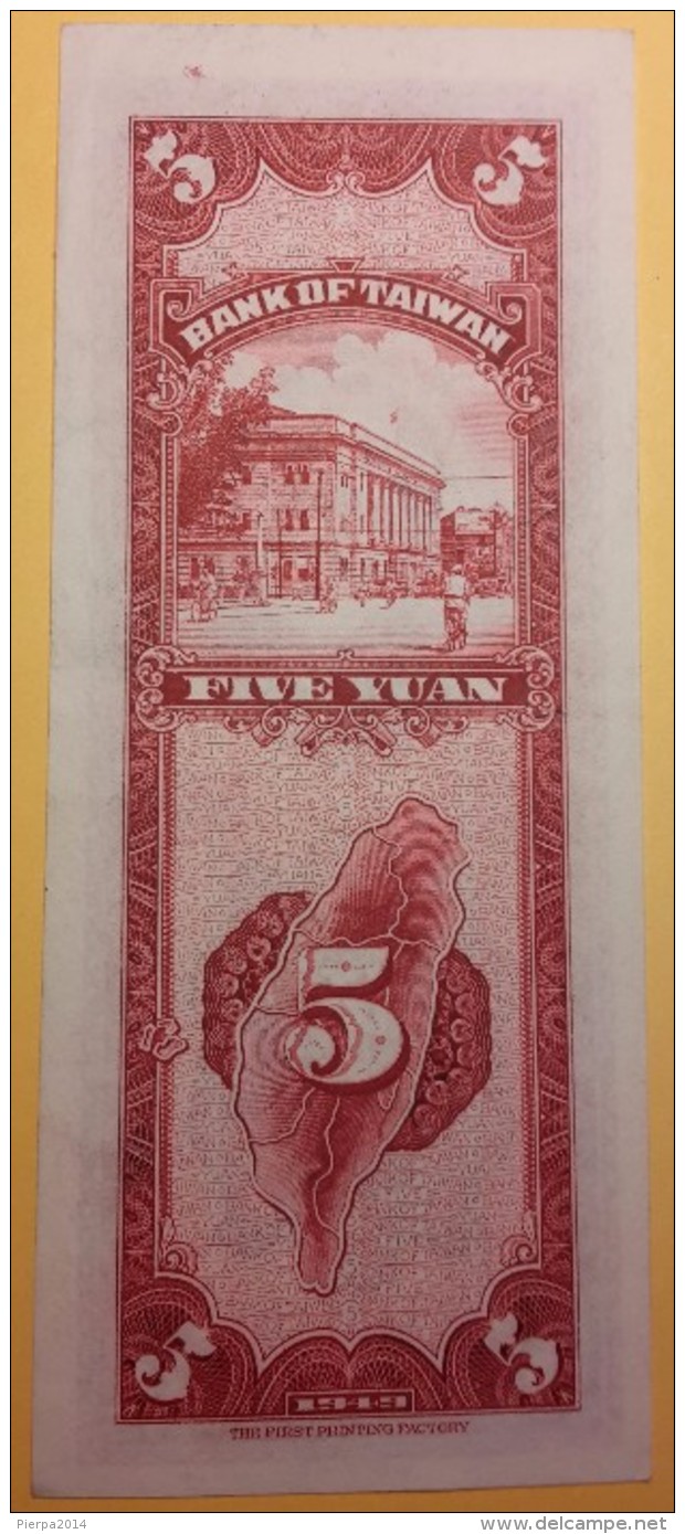 CHINA--TAIWAN. Bank Of Taiwan. 5 Yuan, 1949. P-1953  UNC - Taiwan