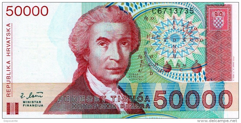 NEUF : BILLET DE 50000 DINARS CROATES - CROATIE - 1993 - Kroatië