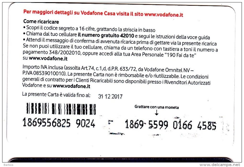 Italy ,  Phonecard Prepaid  ,  Used - [2] Sim Cards, Prepaid & Refills