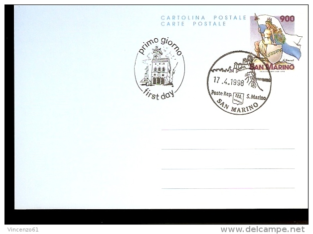 CARTOLINA POSTALE REPUBBLICA DI SAN MARINO FDC 1998 - Castles