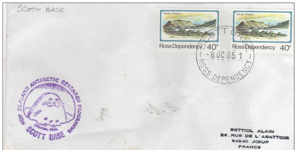 ROSS DEPENDENCY  SCOTT BASE  New Zealand Antartic Research Programme  8/10/85 - Storia Postale