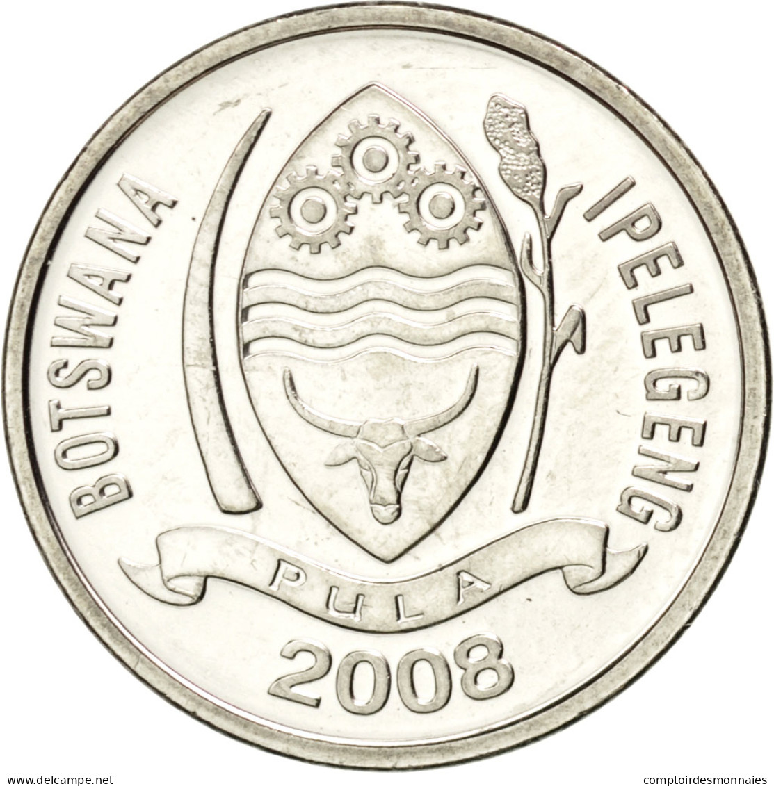 Monnaie, Botswana, 10 Thebe, 2008, SPL, Nickel Plated Steel, KM:27 - Botswana