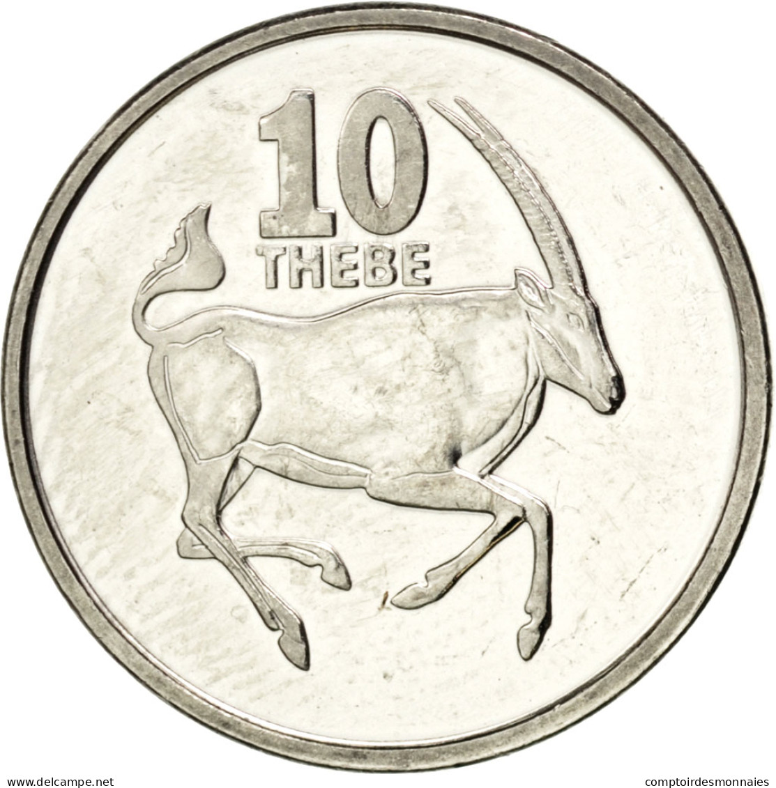 Monnaie, Botswana, 10 Thebe, 2008, SPL, Nickel Plated Steel, KM:27 - Botswana