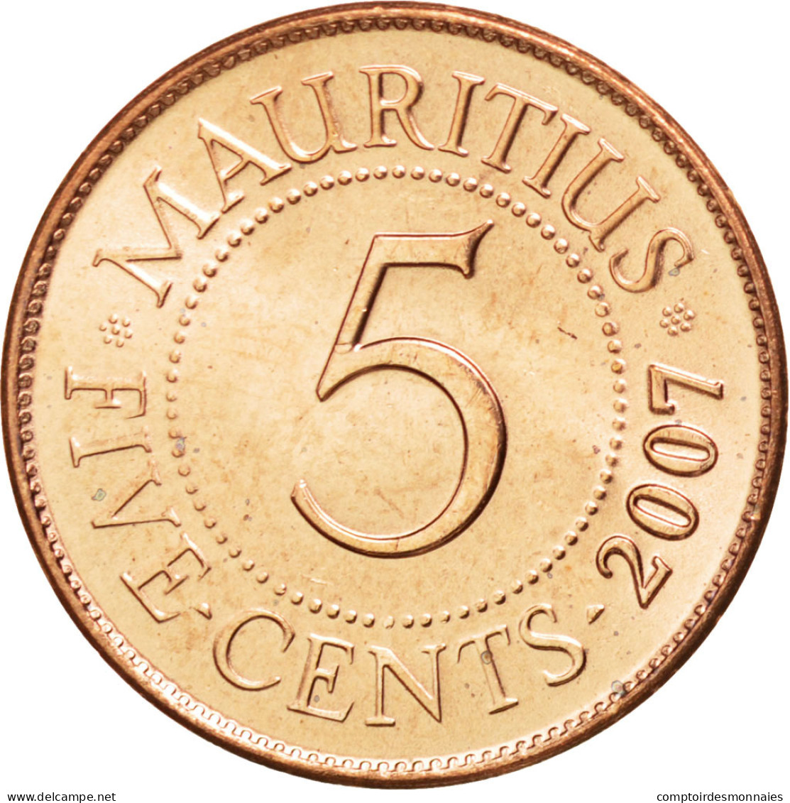 Monnaie, Mauritius, 5 Cents, 2007, SPL, Copper Plated Steel, KM:52 - Maurice