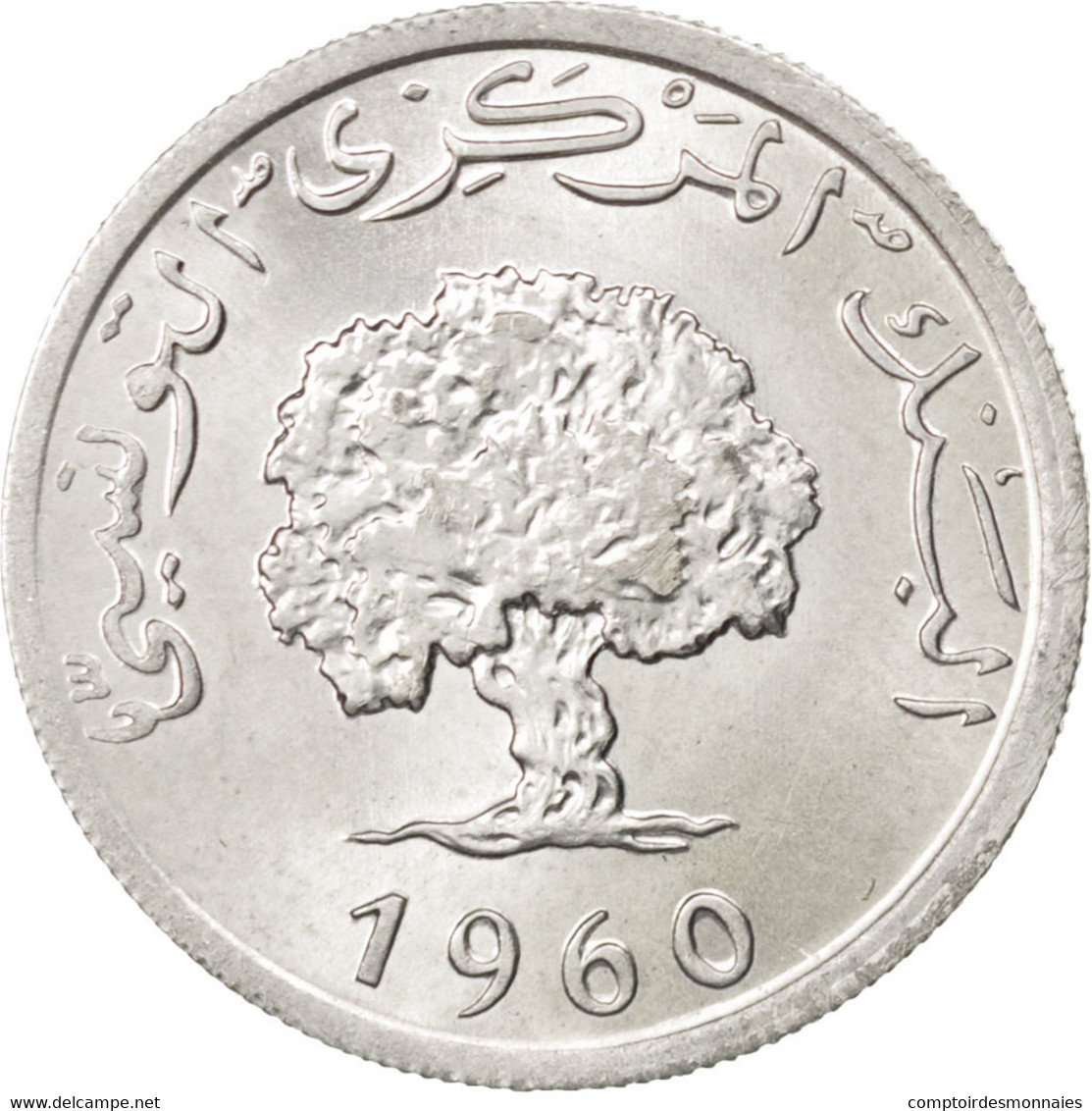 Monnaie, Tunisie, 5 Millim, 1960, SPL+, Aluminium, KM:282 - Tunisie