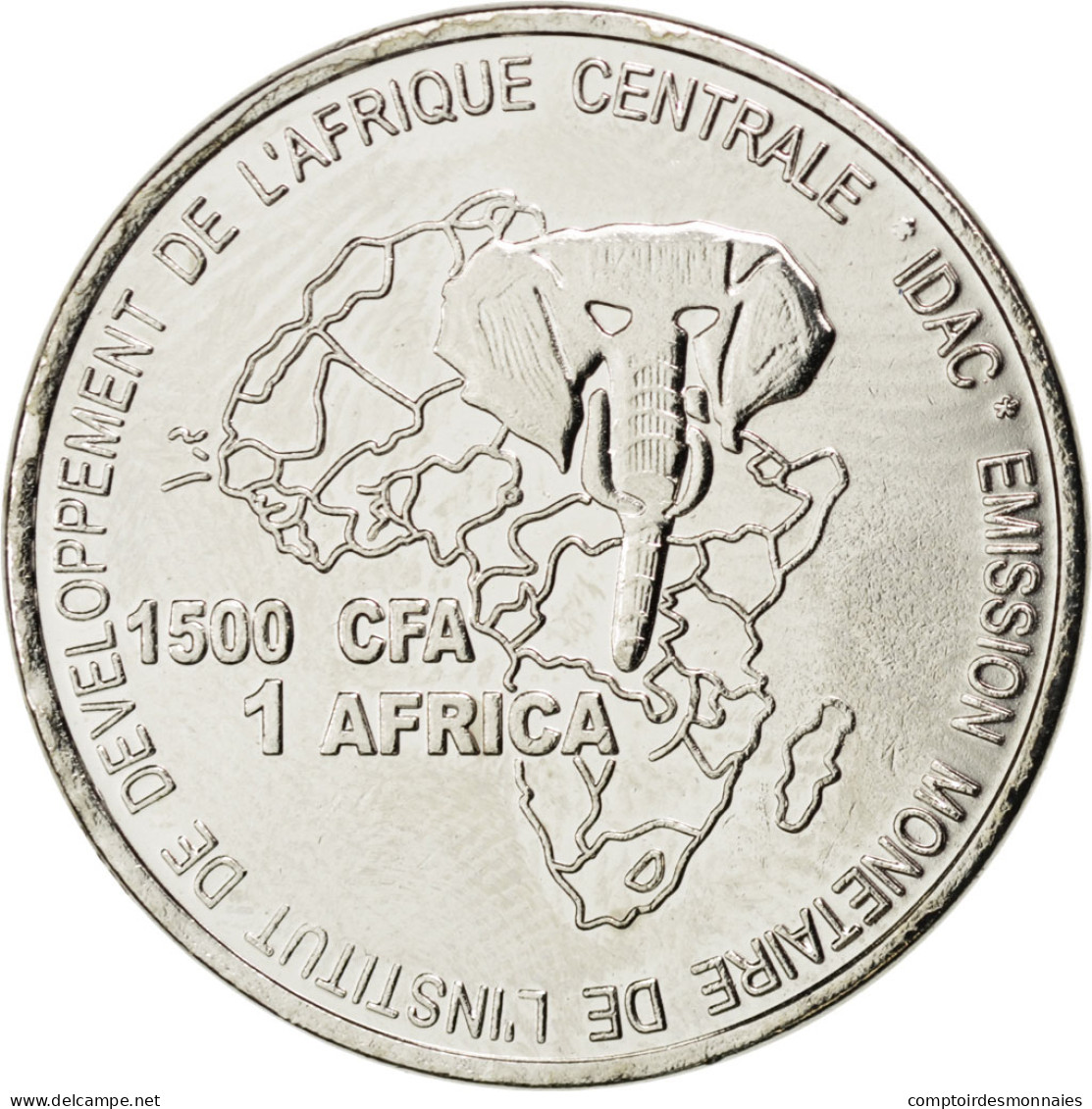 Monnaie, Cameroun, 1500 CFA Francs-1 Africa, 2006, SPL, Nickel Plated Iron - Cameroun