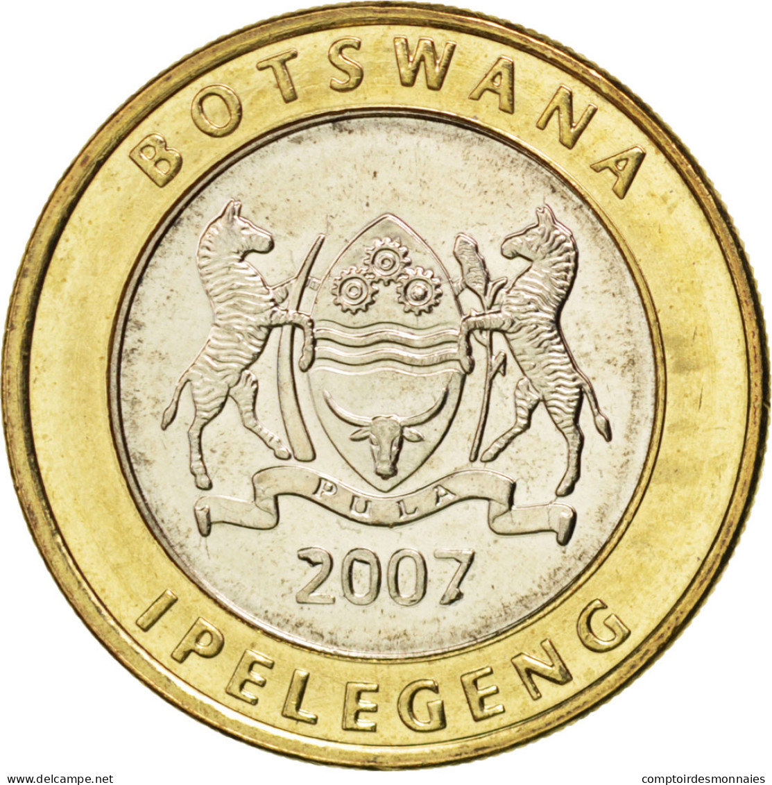 Monnaie, Botswana, 5 Pula, 2007, SPL, Bi-Metallic, KM:30 - Botswana