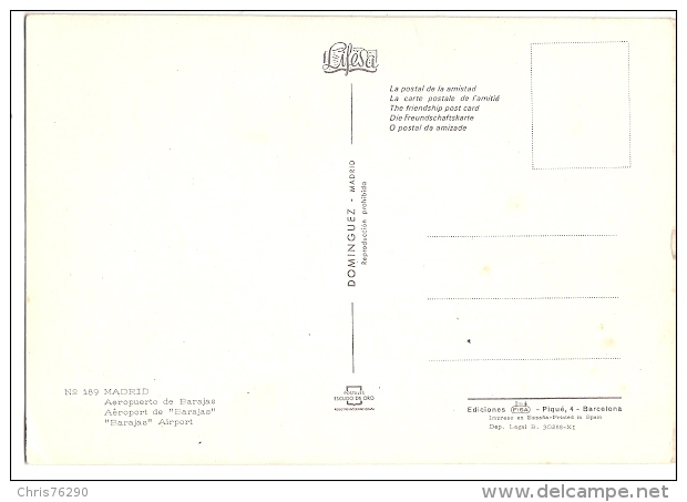 CPM Espagne MADRID Aéroport De Barajas Aeopuerto Avion Compagnie IBERIA Navette Bus Airport Airplane - Aérodromes