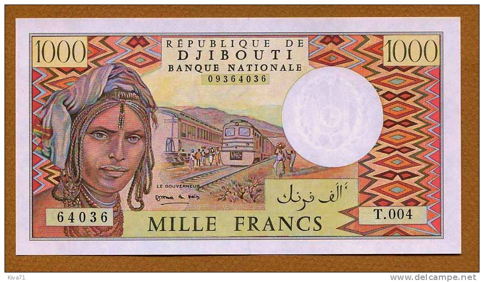 1000 Francs "DJIBOUTI"  1988 Pick 37  UNC Ble 7 - Dschibuti