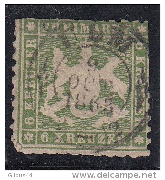 Wurtemberg  N°23  6k Vert Dent 10 - Otros & Sin Clasificación