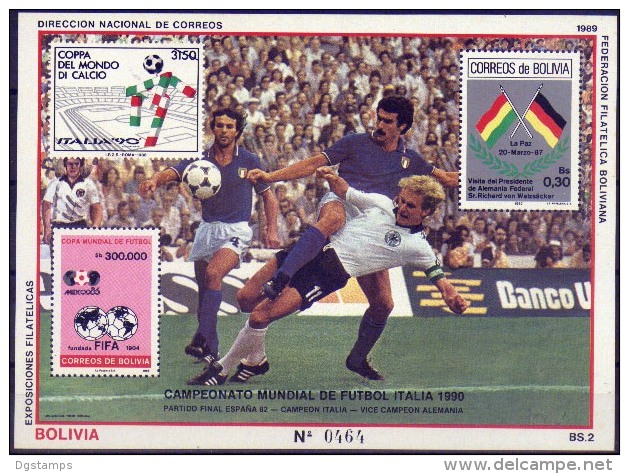 Bolivia 1989 CEFIBOL 1328 ** Mundial De Fútbol Italia 90. See Description. - Bolivia