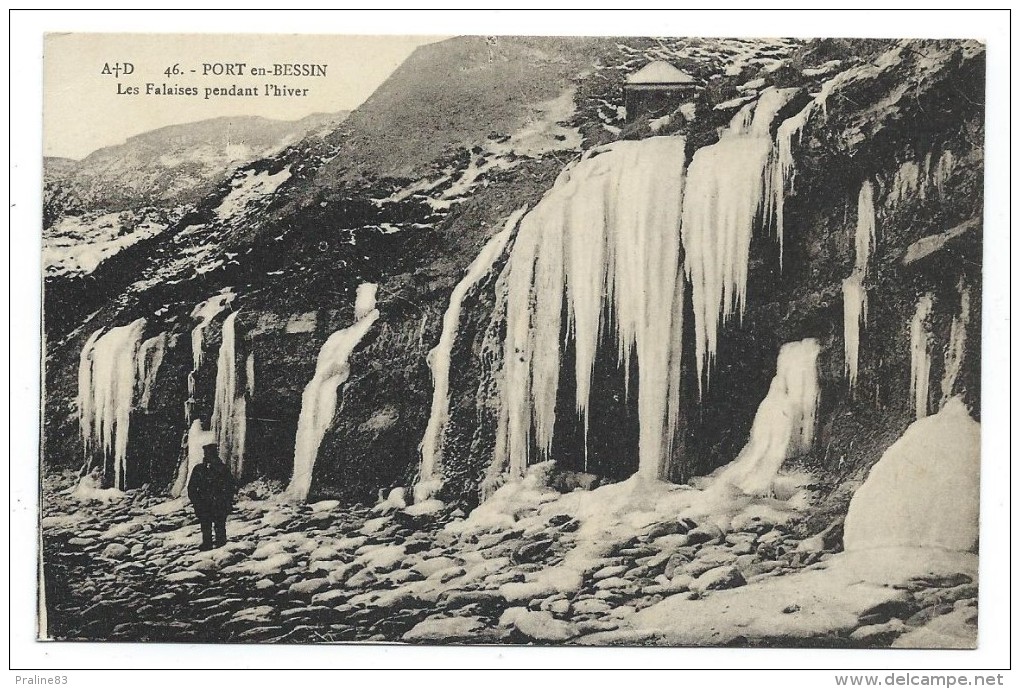 CPA -PORT EN BESSIN -LES FALAISES PENDANT L' HIVER -Calvados (14) - Port-en-Bessin-Huppain