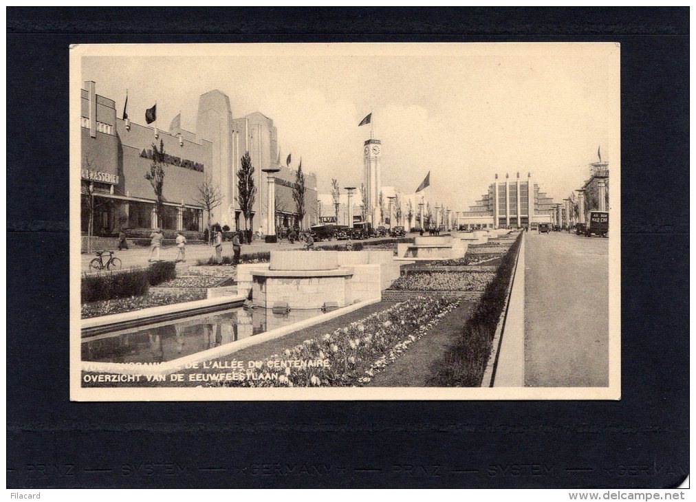 51279   Belgio,  Carte Officielle De L"Exposition De  Bruxelles  1935,  Vue Panoramique De L"Allee Du  Centenaire,  NV - Universal Exhibitions