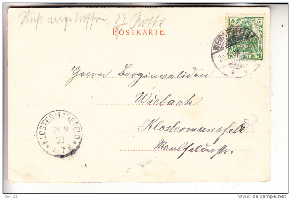 0-4850 WEISSENFELS, Marienkirche, 1902, Nach Klostermansfeld Gelaufen - Weissenfels