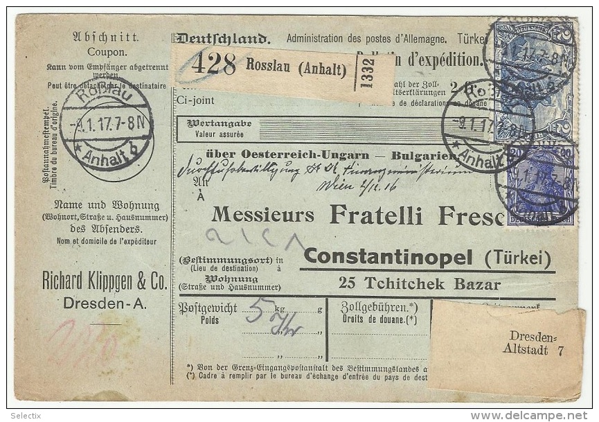 Germany 1916 Recommandée - Registered To Constantinople, Via Austria-Hungary And Bulgaria - Briefe U. Dokumente