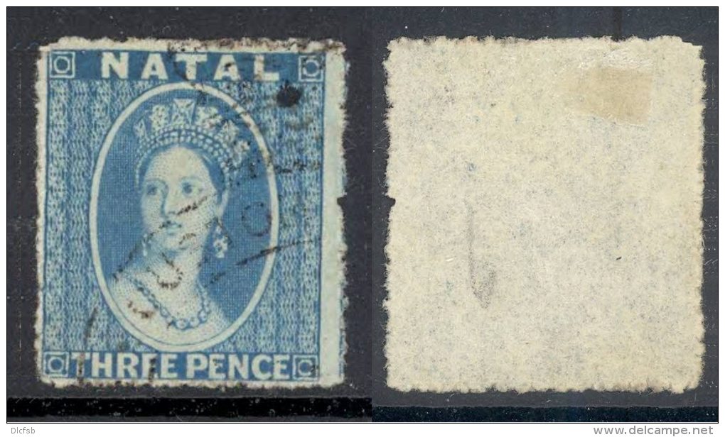 NATAL, 1861 3d No Wmk Rough Perf 14 To 16 VFU, SG12, Cat &pound;40 - Natal (1857-1909)