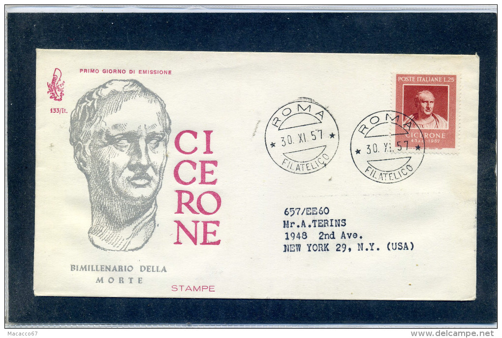 FDC VENETIA 1957 CICERONE - FDC