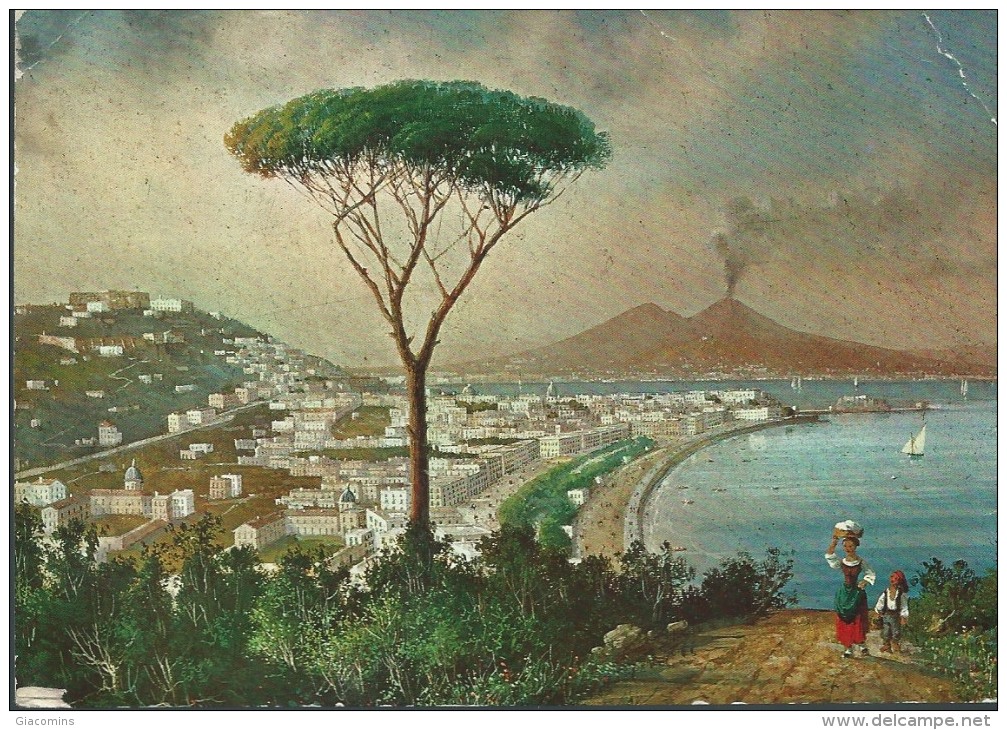NAPOLI - PANORAMA E  VESUVIO  DELL 800 - NUOVA - PIEGHE  E  IMPERFEZIONI  VARIE - - Napoli (Naples)