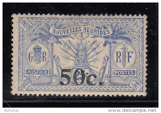 New Hebrides French MH Scott # 42 Or #43 50c On 25c Ultramarine - Cannot Tell Watermark - Unused Stamps