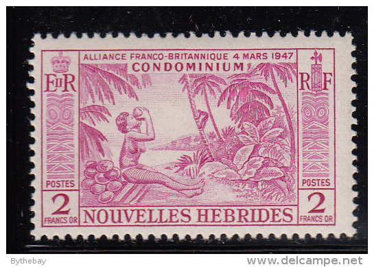 New Hebrides French MH Scott #107 2fr Woman Drinking From Coconut - Ungebraucht