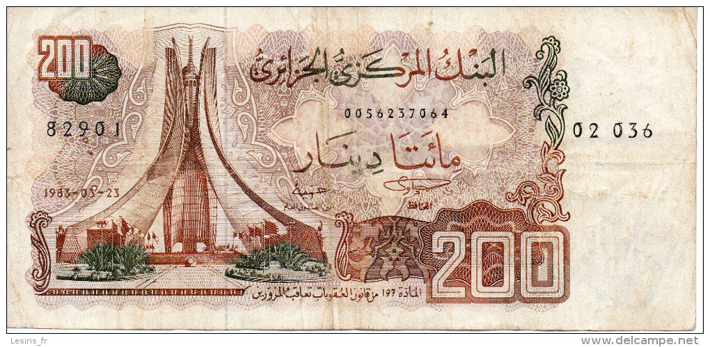 200 DINAR - ALGERIE - 1983 - - Algerien