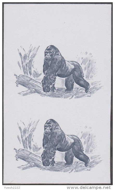 Rwanda 1970 Y&T 372. Essais De Couleurs, Gorille Des Montagnes. Singes, Arbres - Gorillas