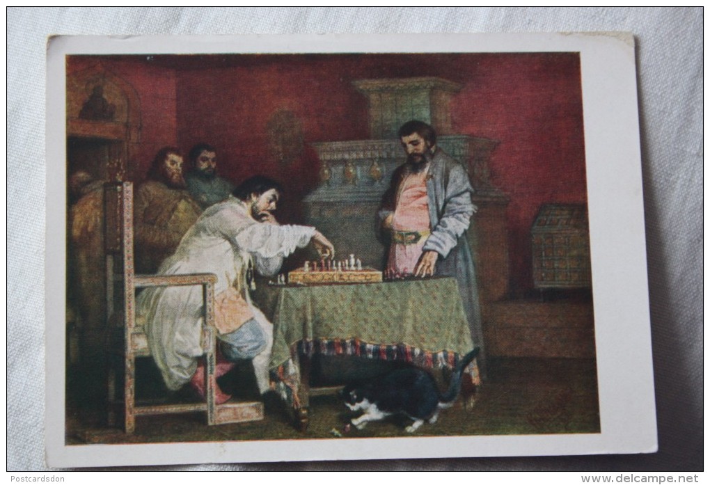 SHVARZ "CHESS GAME" 1961 - OLD SOVIET POSTCARD (USSR) - Chess - Échecs - Echecs