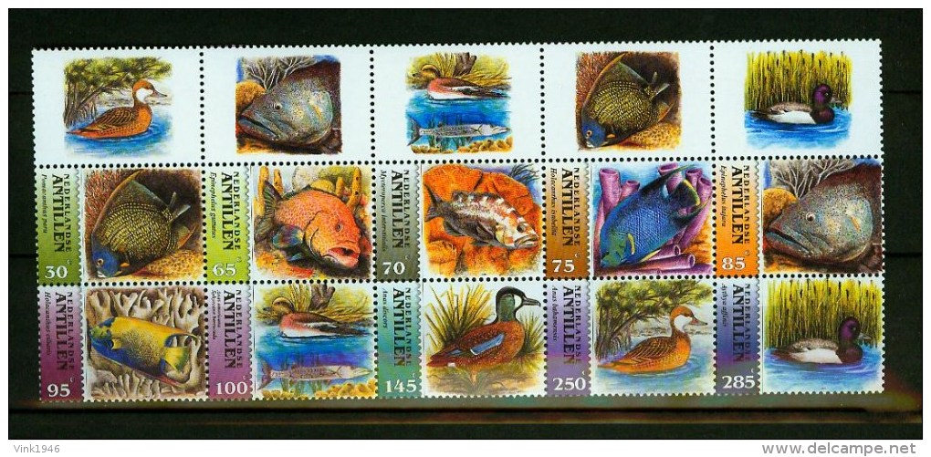 Ned Antillen Antilles 2004,10V Sheetlet+T,fish,vissen,bird,MNH/Postrfis,(L1411us - Fishes