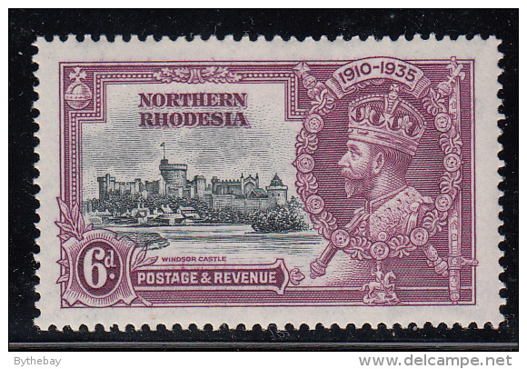 Northern Rhodesia MNH Scott #21 6p Windsor Castle - 1935 George V Silver Jubilee - Rhodésie Du Nord (...-1963)