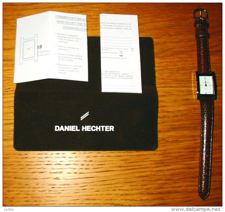 Pub Montre Femme Damart Daniel Hechter Cuir Brun + Notice + Pochette Velours - Sonstige & Ohne Zuordnung