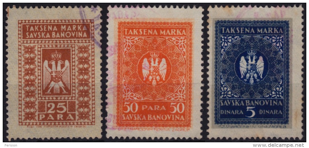 Yugoslavia - Savska Banovina - 1929-1939 Revenue, Tax Stamp - LOT - Dienstzegels