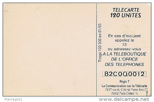 CARTE-PUBLIC-MONACO-120U-MF27-GEM A-Sans Logo-01/93-PRENEZ Le BUS-UTILISE-TBE - Monaco