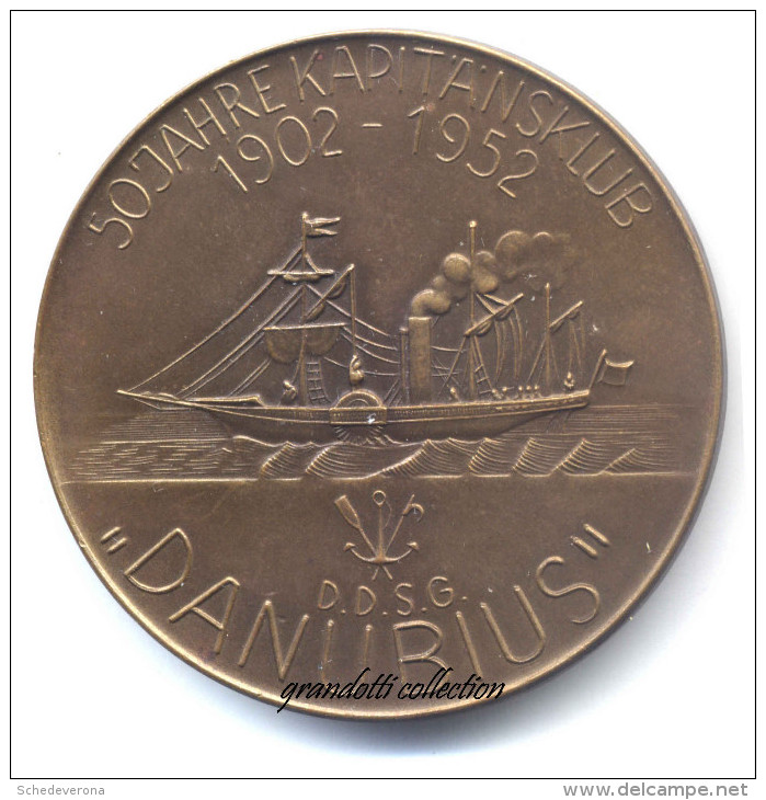 DANUBIUS 50 ANNI COMANDO 1952 MEDAGLIA CELEBRATIVA CAP. KURZBAUER - Professionnels/De Société