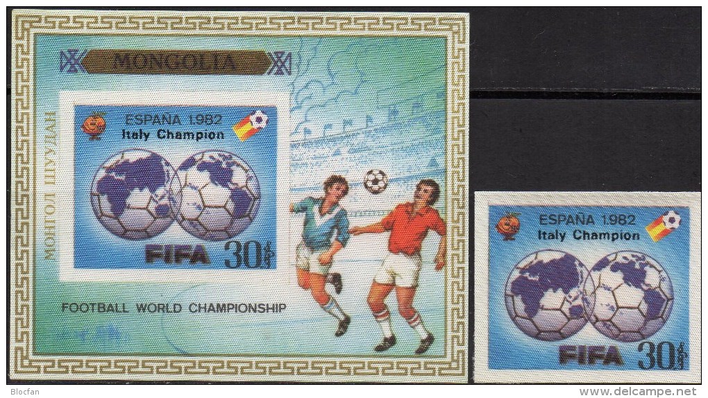 Bildband Rummenigge FIFA Fußball WM 1982&Mongolei 1530+Block A89 ** 180€ Spanien´82 AD Italy Champion Sheet Bf Mongolia - Sport