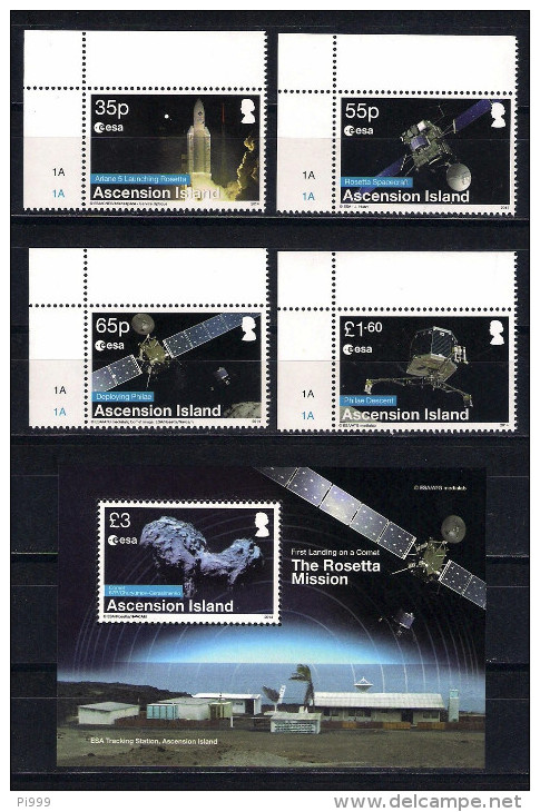 Ascension Island (2014) Spazio/Space, The Rosetta Mission, Comet; Full Set (MNH) - As Scan - Other & Unclassified