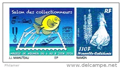 Nouvelle Caledonie Timbre Personnalise A Moi PUBLIC Salon Collectionneurs Mairie Noumea 6 Juin 2014 Poisson Medaille - Covers & Documents