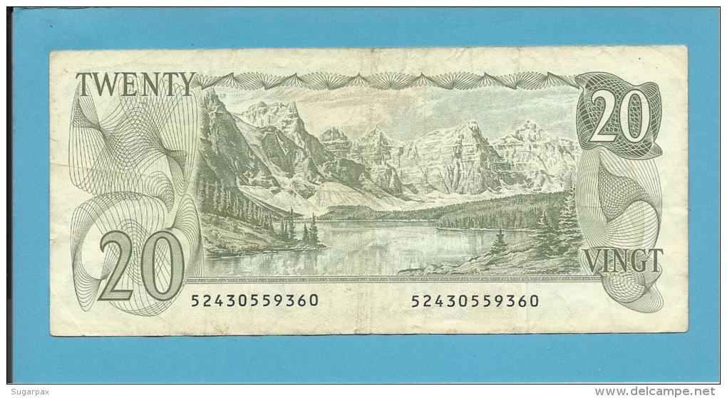 CANADA - 20 DOLLARS - ( 1979 ) - Pick 93.c - Sign. Thiessen-Crow - 2 Scans - Canada