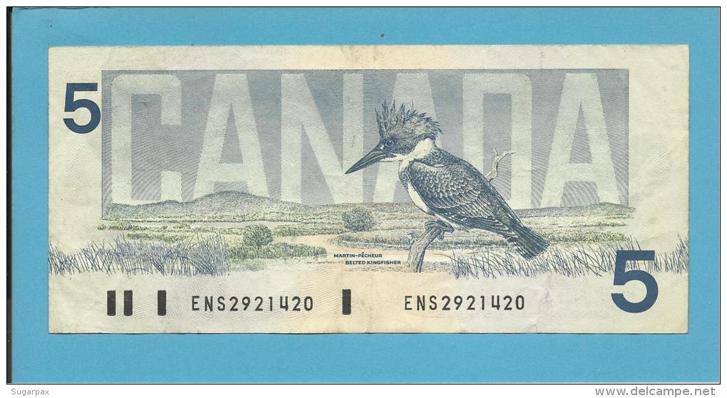 CANADA - 5 DOLLARS - ( 1986 ) - Pick 95.a2 - Sign. Crow-Bouey - 2 Scans - Kanada