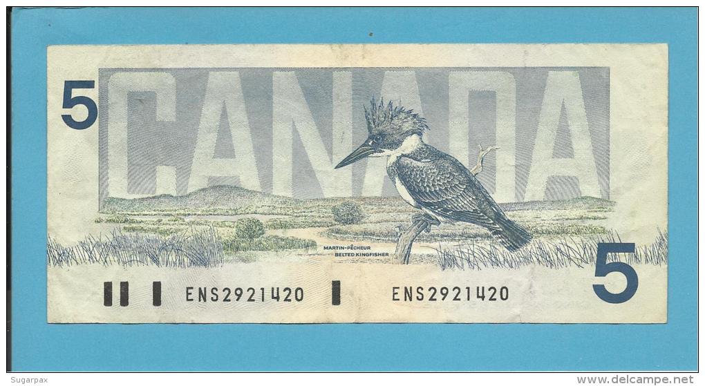 CANADA - 5 DOLLARS - ( 1986 ) - Pick 95.a2 - Sign. Crow-Bouey - 2 Scans - Canada