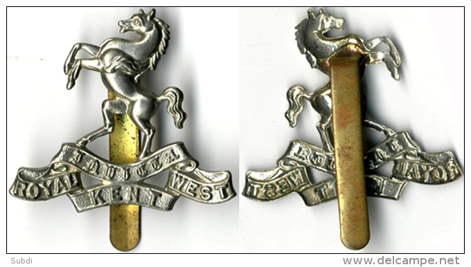 Insigne BRITANIQUE Royaume Unis - Cap Badge ROYAL KENT WEST - Army