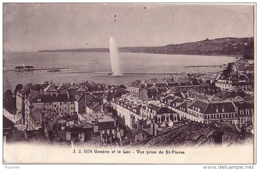 SUISSE - GENEVE - FLAMME - DRAPEAU - LE 20-8-1920  - CARTE POSTALE DE GENEVE. - Poststempel