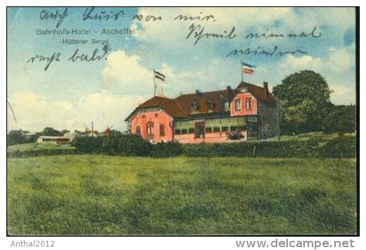 Rarität Litho Bahnhofs-Hotel Ascheffel Hüttener Berge 5.11.1914 Eckernförde - Eckernfoerde